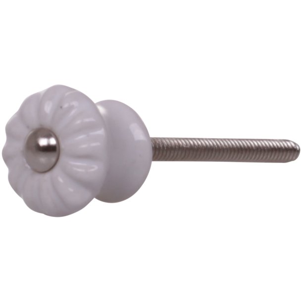 Chic Antique Lille Keramik Blomst Greb, Hvid