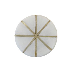 Chic Antique Marmor Greb m. Messingdetaljer, Hvid