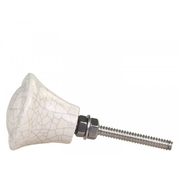 Chic Antique Greb oval m. krakeleret mnster, Antique Hvid