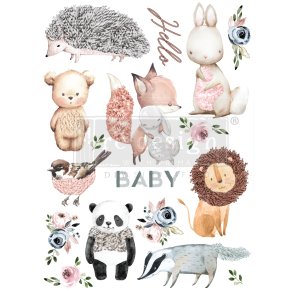 Vintage Paint Redesign decor transfers hello baby size 22x30