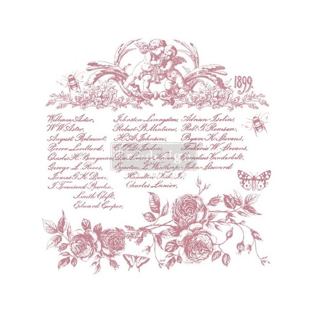Vintage Paint Decor Clear, Cling Stamps Floral Script