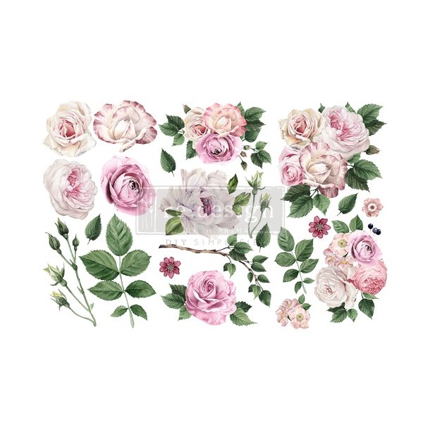 Redesign decor transfers Delicate Roses, 15,24x30,48 cm
