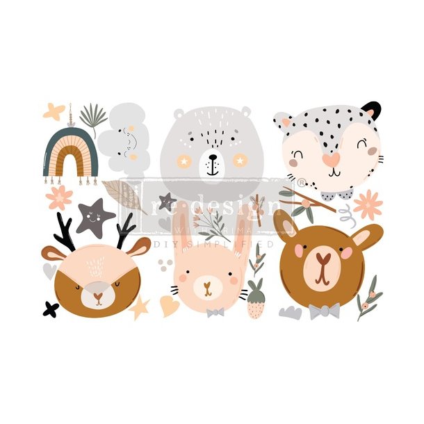 Redesign decor transfers Boho Critter, 15,24 x 30,48 cm.