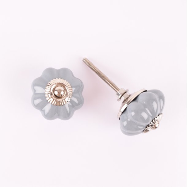 La Finesse Keramik Knop, Blomst gr/bl