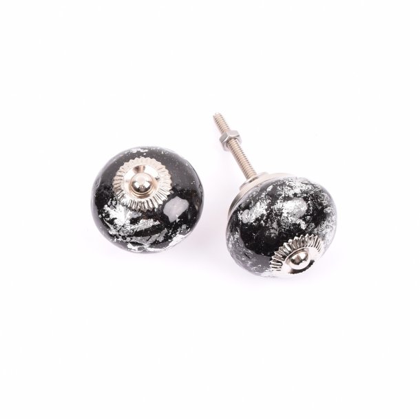 La Finesse Keramik Knop, Sort/Slv
