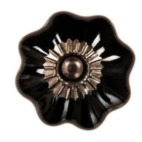 La Finesse Keramik Blomst Knop, Sort