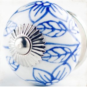 La Finesse Hvid Knop, Bl Blomster Og Blade