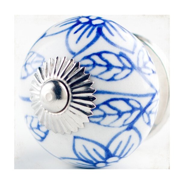 La Finesse Hvid Knop, Bl Blomster Og Blade