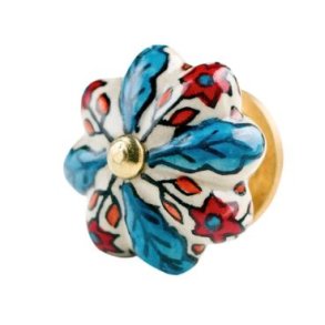 La Finesse Bl Knop, Med Blt Blad Og Rde Blomster