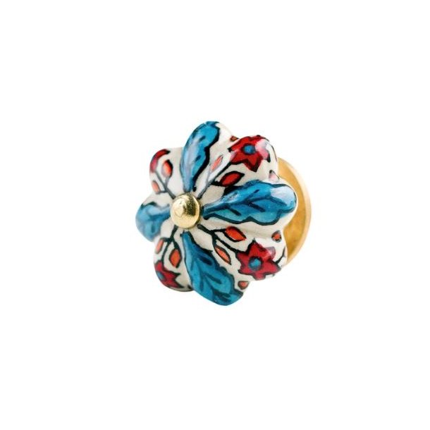 La Finesse Bl Knop, Med Blt Blad Og Rde Blomster