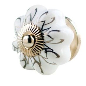 La Finesse Hvid Knop, Med Grt Mnster