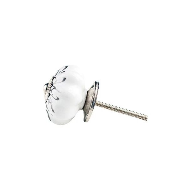 La Finesse Hvid Knop, Med Grt Mnster