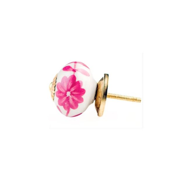 La Finesse Hvid Knop Med Store Lyserde Blomster