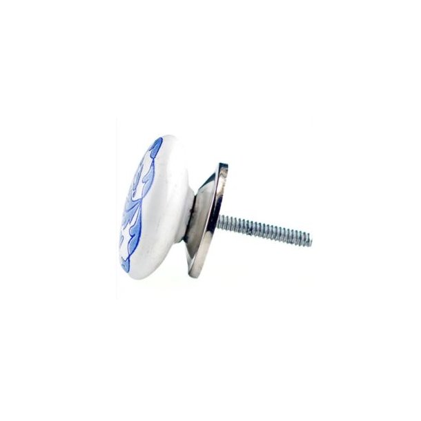 La Finesse Hvid knop Med Bl Bladmnster