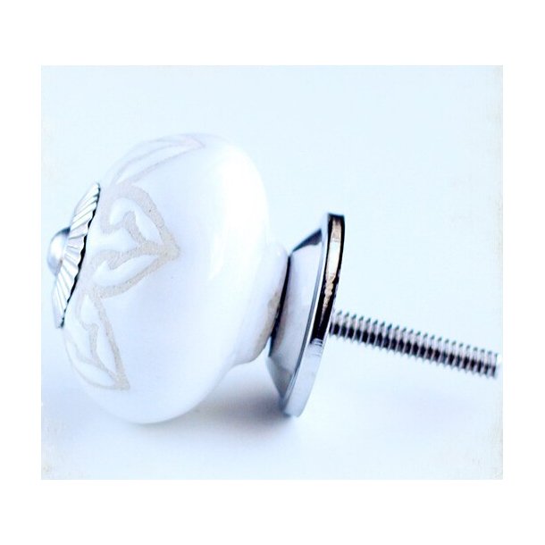  La Finesse Hvid Knop, Med Blomster