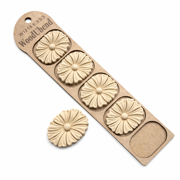 WoodUbend Tr�udsk�ring Massive Blomster, 5x4 cm.