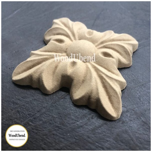 WoodUbend Firkantet Blomst, 7x7 cm.