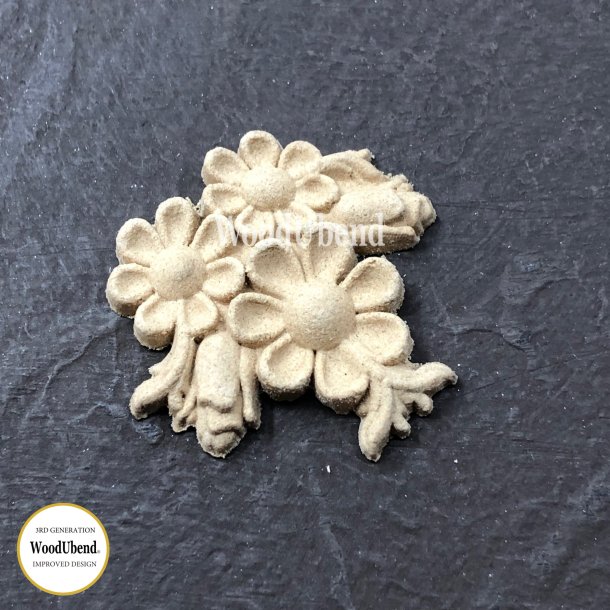WoodUbend Trudskring Blomster, 3,5x3,5cm.