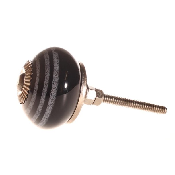 La Finesse Keramik Knop, Hvide Cirkler