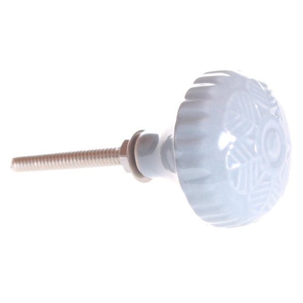 La Finesse Rund Keramik Blomst Knop, Lysegr