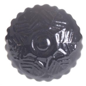La Finesse Rund Keramik Blomst Knop, Sort 