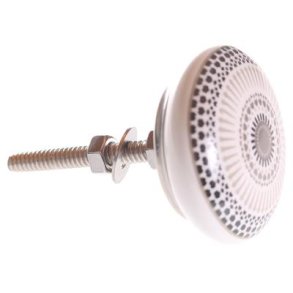 La Finesse Keramik Knop, Hvid/Lysegr