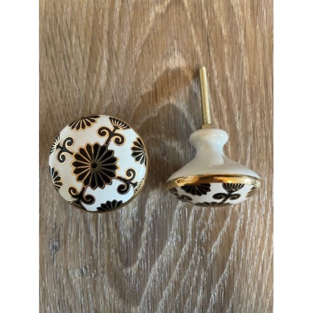 La Finesse Knop, Sort &amp; Guld mnster