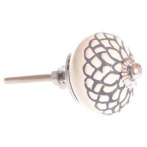 La Finesse Knop Porceln, Sort/hvid