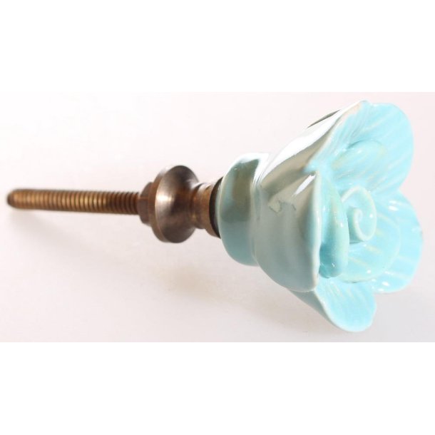 La Finesse Keramik Knop, Turkis Blomst