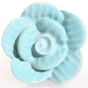 La Finesse Keramik Knop, Turkis Blomst