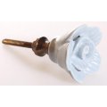 La Finesse Keramik Knop, Bl/Gr Blomst