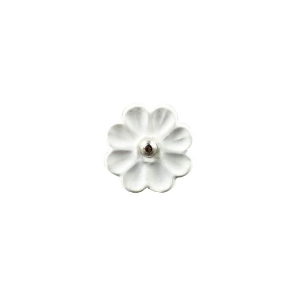 La Finesse Keramik Knop, Hvid Blomst
