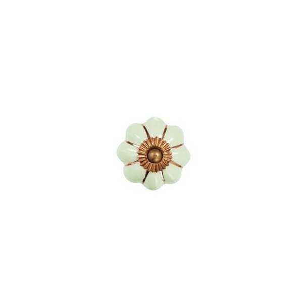 La Finesse Keramik Knop, Lime Blomst
