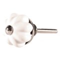 La Finesse Lille Keramik Knop, Hvid Blomst