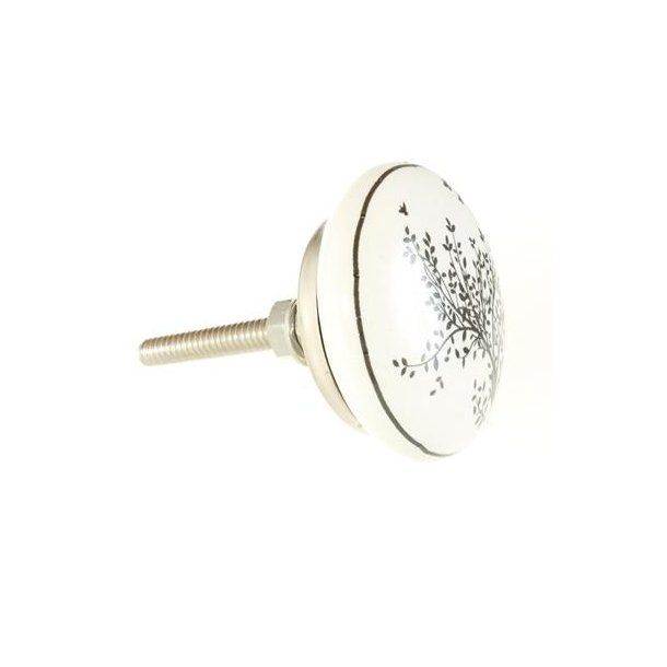 La Finesse Knop Porceln Tr, Sort/Hvid