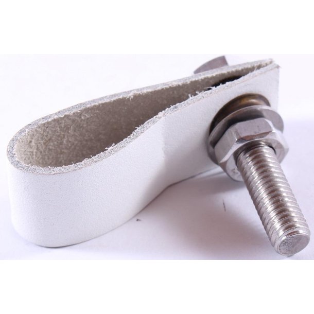 La Finesse Flad Knop Lder, Hvid