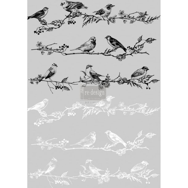 Redesign decor transfers birds berries 60,96x86,36 cm.